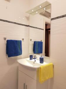 a bathroom with a sink and a mirror at Apartments Villa Ada in Vinkuran