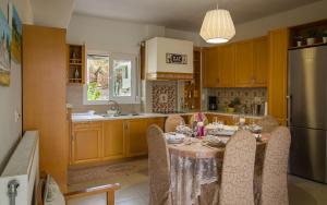 Кухня или мини-кухня в Erofili's House cozy sea and valley panoramic view apartment
