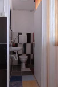 a bathroom with a toilet and a sink at Hostel Belgrade Shungit Dragana Jeftića br 10 in Belgrade