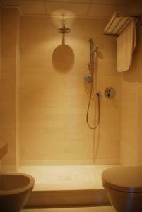 a bathroom with a shower and a toilet at Super Luxury Penthouse in Jávea
