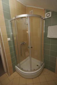 a shower with a glass door in a bathroom at Apartments Irena Krk in Krk +93 photos