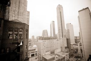 Una vista general de Chicago o una vista desde la ciudad tomada desde el hotel