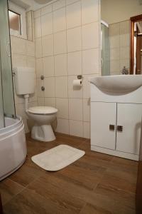 a bathroom with a sink and a toilet at Duje Apartments Milna in Milna