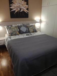 Un dormitorio con una cama grande en una habitación. en Apartments Barbara, en Pinezici