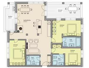 Plán poschodí v ubytovaní Kitzbuheler Alpen Penthouse Hollersbach
