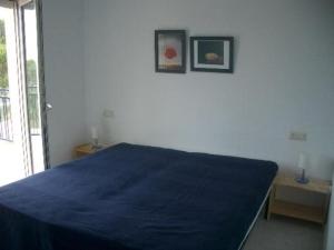 ロザスにあるsegovia 14のベッドルーム1室(青い毛布付きのベッド1台付)
