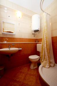 a bathroom with a toilet and a sink at Apartments Ranko in Zavalatica