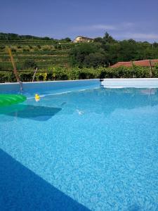 Colognola ai ColliにあるB&B Ponteselloの家の前の青い水の大きなスイミングプール