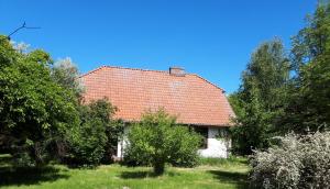 a house with a red roof and some trees at Dom koło Rewala in Paprotno +24 photos