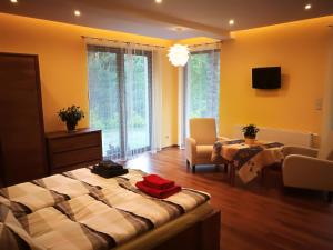 Televízia a/alebo spoločenská miestnosť v ubytovaní Apartament u Joli