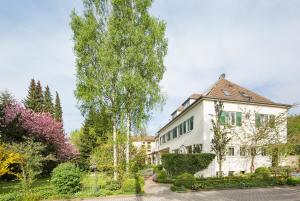 uma grande casa branca com árvores no quintal em Villa Arborea em Augsburg