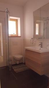 łazienka z toaletą, wanną i umywalką w obiekcie Römerstraße 10 KG, Appartement Inntal w mieście Innsbruck