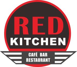a red and white sign that reads red kitchen cafe bar restaurant at Beau Monde International in Doncaster East