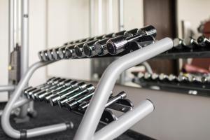 a close up of a bench in a gym at Comfort Hotel LT - Rock 'n' Roll Vilnius in Vilnius