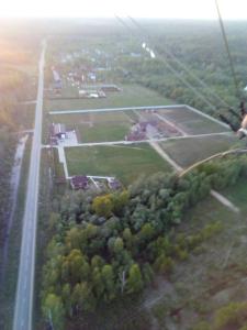 an aerial view of a park with a road and trees at Villa Krasivaya in Tarusovo