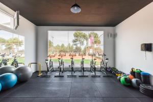 Fitness centrum a/nebo fitness zařízení v ubytování Hotel Na Taconera