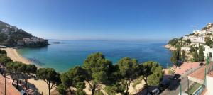 a view of a beach and the ocean at Canyelles Platja in Roses