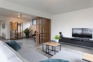 TV a/nebo společenská místnost v ubytování Raveel Lofts