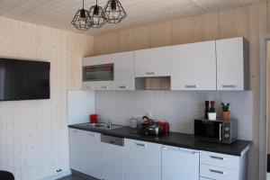 Kuchyň nebo kuchyňský kout v ubytování Domki Norda II
