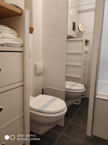 A bathroom at Belvárosi Apartmanszálló - Kiskunfélegyháza