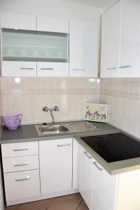 Kuchyň nebo kuchyňský kout v ubytování Apartmani Novosel