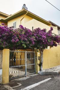 una casa con un cancello con fiori viola di Iris1 IUN P2304 a Cala Gonone