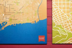 a poster of a map of a city at Casa Camper Barcelona in Barcelona