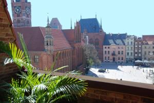 Widok na miasto Toruń z tego apartamentu
