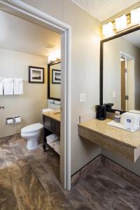 a bathroom with a toilet and a sink at Best Western Ramkota Hotel in Rapid City