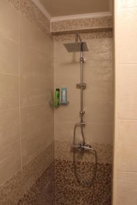 eine Dusche mit Duschkopf im Bad in der Unterkunft Emma Apartments in Bitola