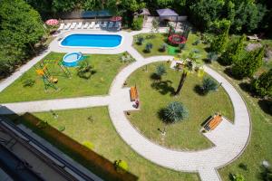 an aerial view of a miniature park with a swimming pool at Hotel Staraya Khosta in Khosta