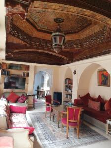 A seating area at Riad Ben Youssef