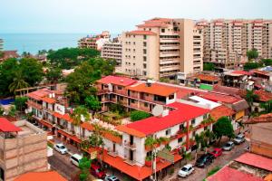 an aerial view of a city with buildings at Hotel Posada De Roger in Puerto Vallarta