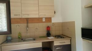 eine Küche mit einer Spüle und einer Arbeitsplatte in der Unterkunft Podmartine in Baška