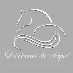 a horse logo with the words as carries all karma at Les Ecuries du SEQUE in Saint-Martin-de-Seignanx