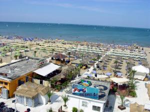 an aerial view of a beach with a crowd of people at Hotel Mimosa in Riccione