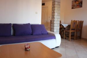 a living room with a couch and a table at Apartments Novoselic in Vir +29 photos