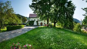 una casa en medio de un campo de flores en Kendov Dvorec, en Spodnja Idrija