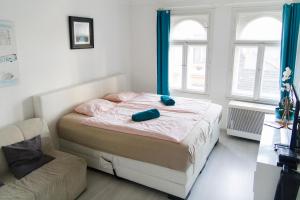 Posteľ alebo postele v izbe v ubytovaní Queen Bed Central Budapest