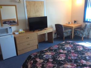 TV a/nebo společenská místnost v ubytování Rainbow Motel