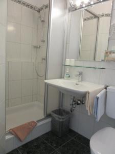 A bathroom at Waldpension Mück