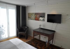TV a/nebo společenská místnost v ubytování Room In Ekestad