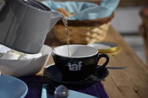 Coffee and tea making facilities at Lindos Esel Suites