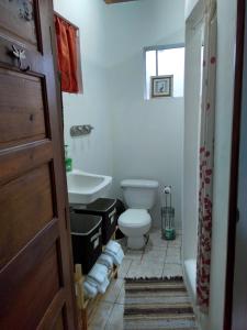 uma casa de banho com um WC e um lavatório em Creekside Oasis em Punta Gorda