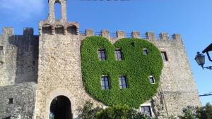 a building with a large plant on the side of it at Castello Di Cisterna in Gualdo Cattaneo