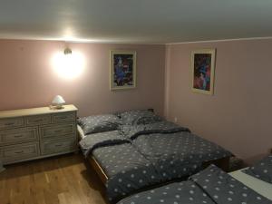 Posteľ alebo postele v izbe v ubytovaní Apartmán Staré časy