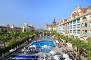 an overhead view of a resort with a swimming pool at Side Crown Palace Ultra All Inclusive in Side