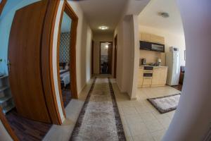 Kuchyňa alebo kuchynka v ubytovaní Aqua Line Apartmanház