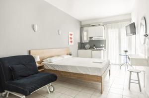 Kuchyň nebo kuchyňský kout v ubytování Afkos Apartments