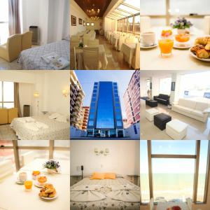 a collage of photos of a hotel with a pool at Hotel SKY in San Bernardo